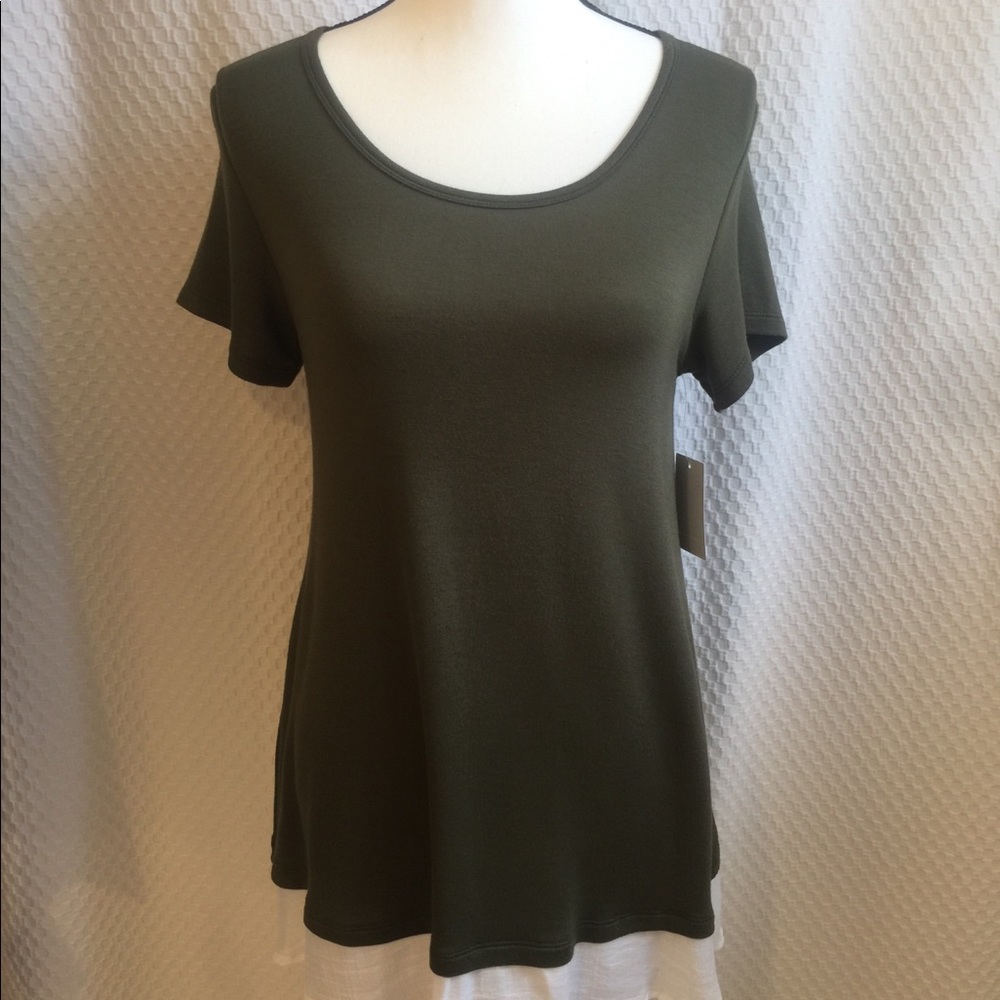 Bobeau hunter green short sleeve tunic S. #337